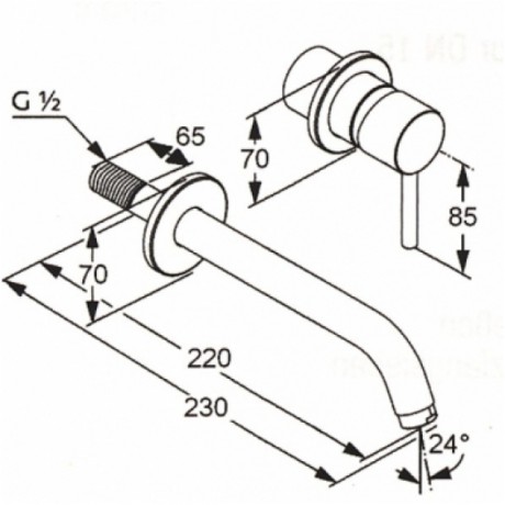 Смеситель KLUDI ZENTA 382450575 для раковины настенный встраиваемый внешняя часть