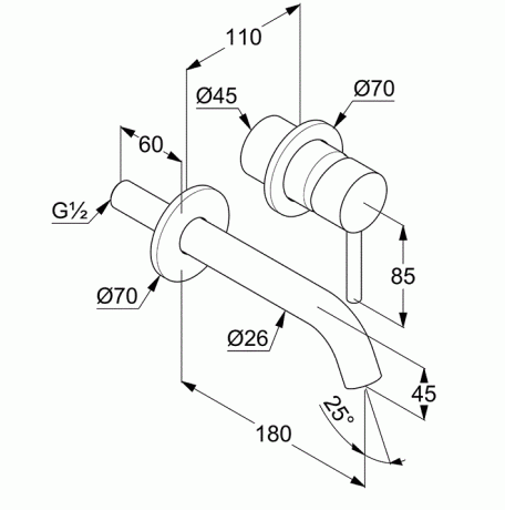 Смеситель KLUDI BOZZ BLACK SET 382443976S для раковины настенный встраиваемый со скрытой частью в комплекте