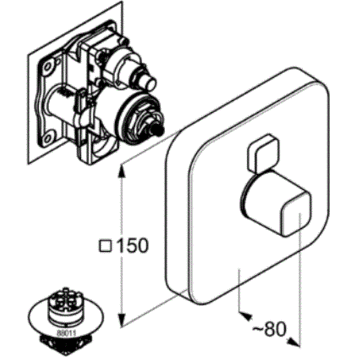 Термостат KLUDI PUSH 386010538 для душа встраиваемый на 1 потребителя внешняя часть
