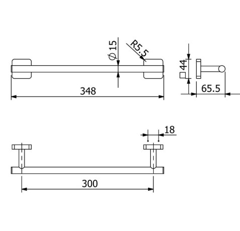 Держатель полотенца KLUDI VELA S 25962N0 широкий 300 мм