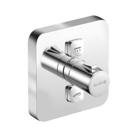 Термостат KLUDI PUSH 388110538 для ванны и душа встраиваемый на 2 потребителя внешняя часть