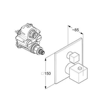 Термостат KLUDI DECUS 548103975 для ванны и душа встраиваемый на 2 потребителя внешняя часть