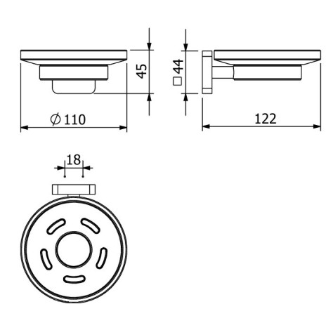 Мыльница KLUDI VELA S 25985N0 подвесная