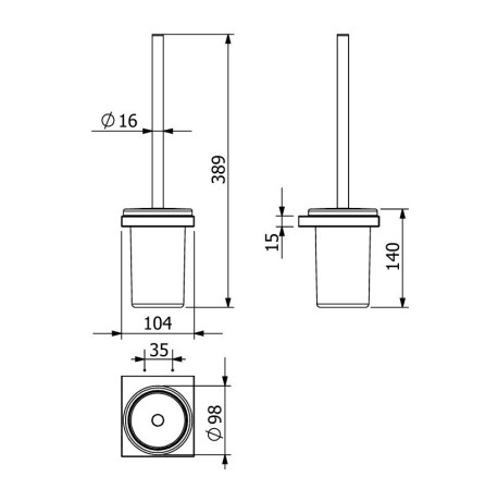 Туалетный ершик KLUDI VELA C 31974N1 подвесной