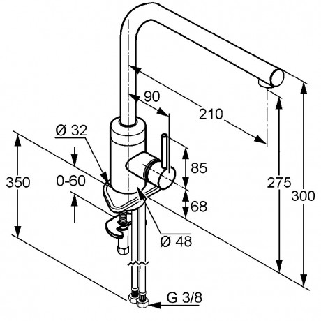 Смеситель KLUDI L-INE 428140577 для кухни