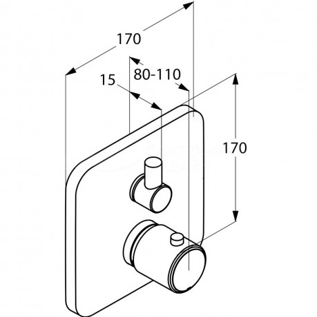 Термостат KLUDI E2 498350575 для душа встраиваемый на 1 потребителя внешняя часть