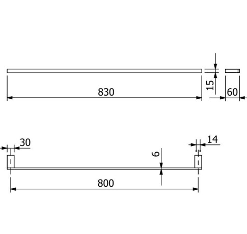 Держатель полотенца KLUDI VELA C 31961N2 широкий 800 мм