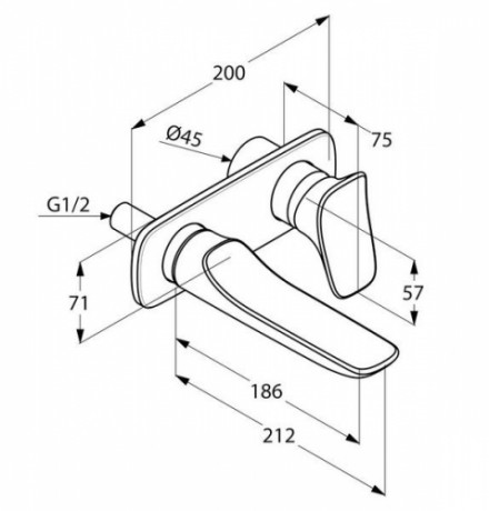 Смеситель KLUDI AMBIENTA 532440575 для раковины настенный встраиваемый внешняя часть