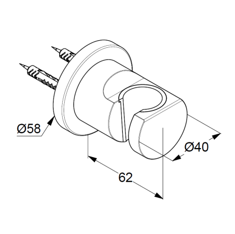 Держатель ручного душа KLUDI NOVA FONTE Puristic 20552N5-15