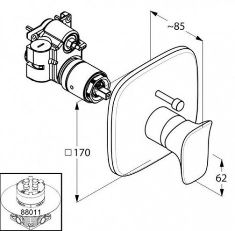 Смеситель KLUDI AMBIENTA 536570575 для ванны и душа встраиваемый внешняя часть с переключателем воды