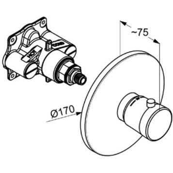 Термостат KLUDI BALANCE 527299175 для ванны и душа центральный встраиваемый