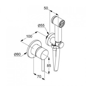 Гигиенический душ KLUDI BOZZ WHITE 389985376 со смесителем со встраиваемой частью