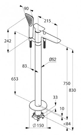 Смеситель KLUDI AMBIENTA 535900575 для ванны напольный