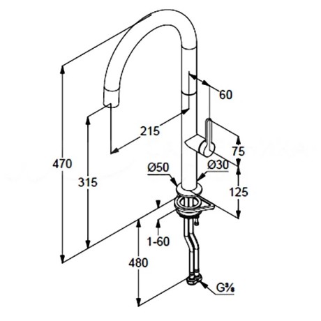 Смеситель KLUDI AUREA 55803N575 для кухни