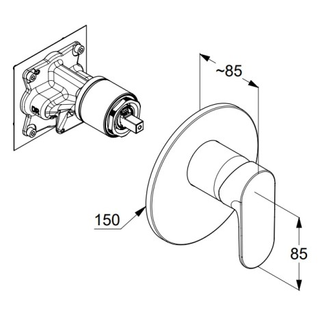 Смеситель KLUDI LOUVA 247550575 для душа встраиваемый внешняя часть
