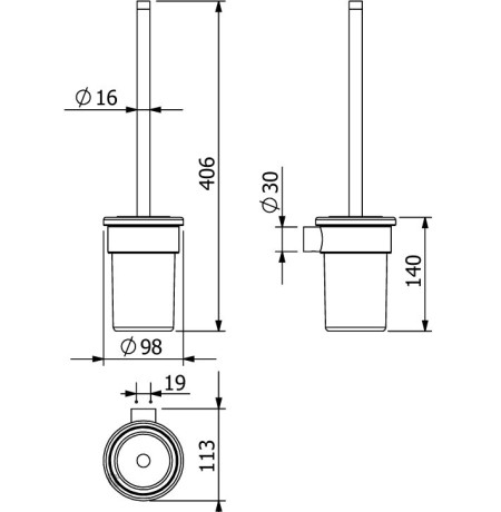Туалетный ершик KLUDI VELA R 5897439 подвесной