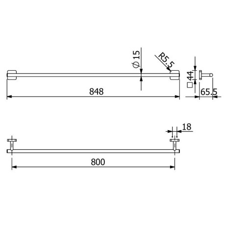 Держатель полотенца KLUDI VELA S 25961N1 широкий 800 мм