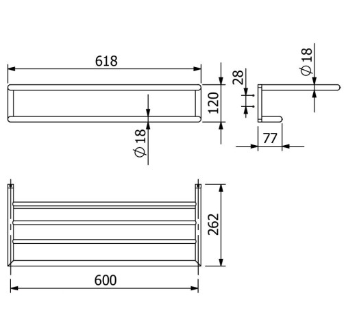 Держатель полотенца KLUDI VELA R 58989N2 полочка