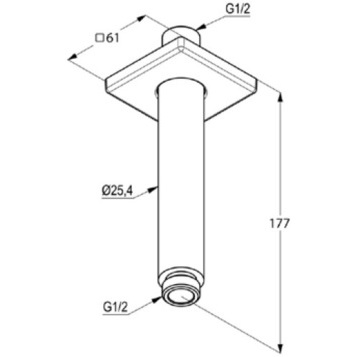 Душевой кронштейн KLUDI A-QA 6653591-00