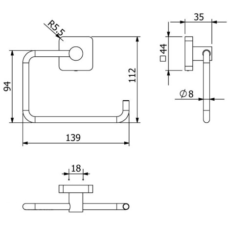Держатель туалетной бумаги KLUDI VELA S 25982N1 подвесной