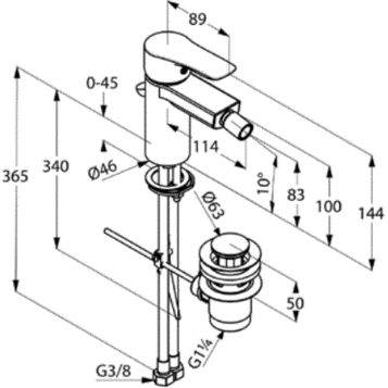 Смеситель KLUDI TERCIO 384320575 для биде