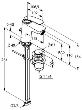 Смеситель KLUDI BALANCE 522160575 для биде однорычажный