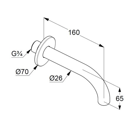 Излив KLUDI BOZZ BLACK 3850539 для ванны