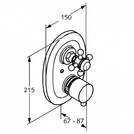 Термостат KLUDI ADLON 5172005G5 для душа встраиваемый на 1 потребителя внешняя часть ручка хрусталь