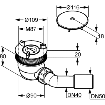 Сифон KLUDI TASSO 2109805-00 для поддона