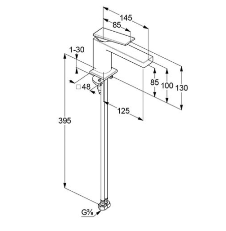 Смеситель KLUDI DECUS 54290N075 для раковины на одно отверстие однорычажный