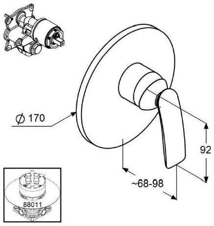 Смеситель KLUDI BALANCE 526550575 для душа встраиваемый внешняя часть