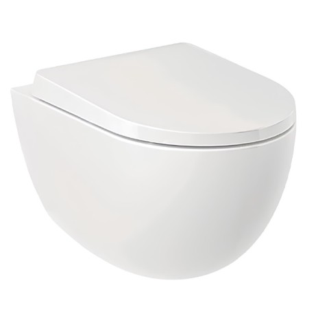 Унитаз KLUDI RESA D 24WCSET43 подвесной безободковый с сиденьем крышкой с плавным опусканием