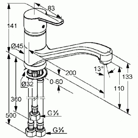 Смеситель KLUDI LOGO NEO 379190575 для кухни