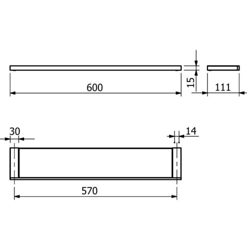 Полочка стекло KLUDI VELA C 31973N2 подвесная