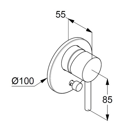 Смеситель KLUDI BOZZ 38716N576 для ванны и душа встраиваемый внешняя часть с переключателем воды