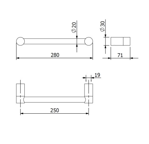 Поручень KLUDI VELA R 58981N1 для ванны