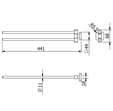 Держатель полотенца KLUDI VELA S 2597739 двойной