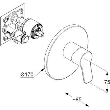 Смеситель KLUDI PURE&EASY 376550565 для душа встраиваемый внешняя часть