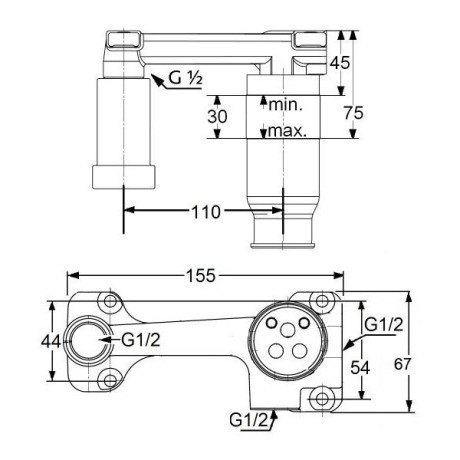 Смеситель KLUDI ZENTA 382440575S для раковины настенный встраиваемый со скрытой частью в комплекте